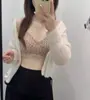 Tejido térmico cepillado estampado sin costuras copas fijas push-up espalda bonita soporte suave lencería sujetador cómodo sin varillas para mujer 6676