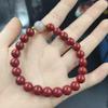 Arena de oro púrpura cinabrio (anillo sencillo anillo liso) pulsera pulsera cuentas de Buda rosario hombres y mujeres cuentas de luz pulsera mineral en bruto natural
