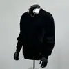 Sudadera de cuello redondo con empalme y manga larga, estilo americano moderno, marca nueva de otoño 2025, suéter sencillo casual gris para hombre