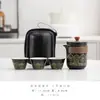 Conjunto de Chá de Viagem Portátil Estilo Camping ao Ar Livre Equipamento para Preparar Chá de Viagem Acompanha Copo Rápido Um Bule Três Xícaras