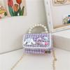 Bolso Nuevo para Niños Bolso de Mano con Perlas Mini Billetera Moda Cadena de Princesa Femenina Bolso Cruzado Pequeño Cuadrado para Niña