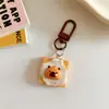 Llavero Personalizado Creativo de Tostada Capibala Colgante de Capibara Dibujos Animados Accesorios Colgantes para Mochila de Estudiante