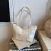 Bolso de Hombro Cruzado Tote para Mujer de Gran Capacidad, Nuevo Estampado Chinoiserie, Otoño 2025, Nueva Textura, Casual para Viajes, Color Sólido