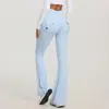 Pantalones de yoga de estilo europeo y americano, con bolsillo de botón para ropa de trabajo, alta elasticidad, cintura alta, levanta glúteos, secado rápido, ligeramente acampanados, control de abdomen, ajustados