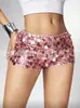 2026 Europeos y Americanos Transfronterizos Amazon Shein Punk para Mujer Sexy de Cintura Ultra Baja Brillantes Lentejuelas Mini Shorts