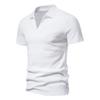 Camiseta Masculina de Manga Curta Verão Lel Cor Sólida Retro Stretch Fashionável Decote V Slim Fit Simples Transfronteiriça