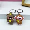 Llavero colgante de oso de dibujos animados creativos con forma de trasero, lindo conejo de PVC, cerdo, mono, personalidad, adornos para bolsa de pareja