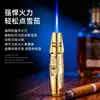 Encendedor Antorcha de Chorro Directo Pequeño Pl-196, Encendedor Metálico de Chorro Directo Llama Azul Llama Única Recargable a Prueba de Viento, Encendedor para Cigarros