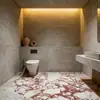 Bvlgari Polvo de Mármol Rosa Lujo Piedra Decoración de Interiores Pared de Fondo Mesa Isla Baño Entrada Barra Mostrador Lavabo