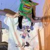 Camiseta de Marca Moderna de Manga Corta Transfronteriza Primavera y Otoño Diseño Americano Oversize Nicho Hombro Derecho Chic Top Ropa de Pareja