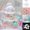 Decoração de Bolo Cão Canela Ornamentos Desenho Animado Retrô Cão Branco de Orelhas Grandes Crianças Assando Fantasia Plug-in Aniversário Cartão Plug-in