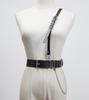 Cinto de alça de ombro crossbody de corrente de metal estilo punk escuro funcional feminino moderno e legal vestido terno acessórios