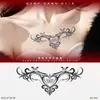 Adesivos de Tatuagem Gótica Escura, Longa Duração à Prova d'Água, Padrões Simétricos Abstratos Sexy para Meninas, Tatuagens Falsas para Casais, Pernas e Peito