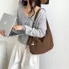 Bolsa tote retrô estilo coreano, grande capacidade, nova bolsa dumpling de outono 2026 para o dia a dia, bolsa transversal de ombro versátil em PU para mulheres