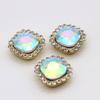 Atacado quadrado colorido vidro girassol strass fundo dourado DIY chapéu chapéu sapatos e outros acessórios decorativos