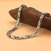 Nueva Pulsera para Hombre con Patrón Ping An Chapada en Plata Joyería de Personalidad para Pareja de Ancianos Pulsera de Joyería Transfronteriza Estilo Japonés y Coreano