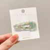 Celebridade da internet simples placa de acetato BB clipe para meninas franja lateral clipe lateral florido cor de casco de tartaruga oco gota d'água grampo de cabelo
