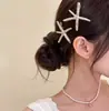 Presilha de Cabelo Estrela do Mar de Prata Exquisita Versátil Estilo Coreano para Mulheres, Estilo de Nicho Doce e Cool, Delicada Presilha Lateral para Mulheres