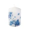 Velas cilíndricas estampadas estilo porcelana azul y blanca, creativas, para uso en el hogar, velas decorativas sin humo para bodas y cenas a la luz de las velas