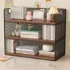 Prateleira de armazenamento de mesa, estante, design simples para estudantes, adequada para quartos e dormitórios, arte em ferro, mesa de escritório, pequena prateleira para organizar itens na mesa, armário de livros