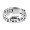 Anillo de Plata Pie Rey Ciervo Dorado Vintage Antiguo Diseño Simple Apertura Ajustable Texto Sánscrito Anillo de Plata Unisex