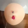 Pingente de Flor de Rosa Artificial Anel de Umbigo E-commerce Transfronteiriço Mais Vendido Joia para Piercing de Umbigo