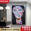Pintura decorativa de grafiti para colgar en la pared, retrato de cabeza femenina a todo color, Amazon, la más vendida, sin marco, 3208