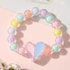 Pulsera de Caricatura Melocotón Degradado para Niñas Pulsera Princesa Color Jalea Linda Pulsera de Cuentas para Niños Joyería al Mayoreo