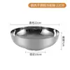 Estilo Coreano Acero Inoxidable Capa Única Tazón para Fideos Fríos Tazón Dorado para Ramen Tazón para Bibimbap Tazón de Sopa para el Hogar Tazón para Fideos Instantáneos Tazón para Ensalada de Frutas
