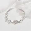 Moda Coreana Alta Qualidade Flor de Diamante Completa Nova Pulseira para Mulheres Usar Pulseira Simples Joia de Mão