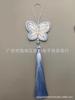 En stock venta directa 12CM borla bordado unilateral mariposa borla pequeña colgante joyería ropa infantil abanico plegable para mujer Colgante de coche