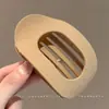 Elegante pinza de garra de abulón mate para mujer, pinza para el pelo de lujo de alta gama, pasador con estampado de leopardo para la parte trasera de la cabeza, elegante accesorio para el pelo de pico de pato
