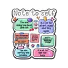 Broche Metálico Colorido Estilo Cura Autoencorajamento Grade Múltipla Estilo Caderno Insignia Inspiradora Pin de Decoração para Bolsa Personalizado