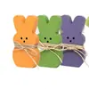 Adornos de Conejo de Madera para Pascua con Cuerda de Cáñamo Accesorios Festivos para el Hogar Adornos de Conejo Decorativos Artesanías de Madera