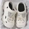 EVA Hole Shoes Women's Summer Gross-soled Height-increasing Outfit Pearl Rhinestone Casual Beach Shoes Women's Platform Un-slip Sandálias