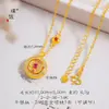 Mesmo estilo da Puzuo Gold Shop, ouro escovado, vermelho rosado, cravejado com diamantes, colar bússola borboleta giratória, requintado, moderno, corrente para clavícula versátil