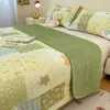 Cubrecama de terciopelo de leche de algodón puro, pieza única, con forro polar añadido para mayor grosor, sábana de cama 100% algodón, tapete de tatami, antideslizante y resistente a las manchas, apto para todas las estaciones