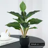 Planta Verde Artificial Maceta Planta Verde Perenne Maceta Decoración de Escritorio Piso Dormitorio Hogar Adornos Paisaje de Plantas Verdes