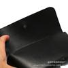24 nuevo estuche para gafas de cuero negro brillante con hebilla de cuero, billetera a juego, caja para gafas de sol, caja de papel, paño con espejo, juego de tres piezas