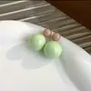 Nuevos Pendientes de Bola Doble Cara Color Caramelo Dos Pendientes para Mujer Diseño de Moda Estilo Simple Pendientes Dulces Frescos