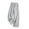 Coleção Outono 2026: Calça Casual Original de Algodão Wide-Leg, Cintura Alta, Emagrecimento para Figuras em Formato de Pera, Calça de Corte Reto, Calça Feminina de Alta Qualidade
