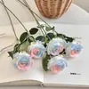 Buquê de Flores Artificiais Rosa Flor de Seda de Haste Única Decoração de Mesa para Sala de Estar Decoração de Arranjo Floral para Salão de Casamento