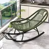 Cadeira de Balanço Externa, Cadeira Reclinável, Cadeira Preguiçosa de Jardim, Cadeira de Rattan para Varanda, Cadeira de Descanso Arco-Íris de Rattan, Cadeira de Lazer para Sala de Estar