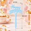 Topo de Bolo de Aniversário em Acrílico Cor Macaron Feliz Aniversário Decoração de Bolo Inserção Assando Bolo
