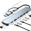 Hub USB Transfronterizo Adaptador 7 en 1, Divisor Tipo C para Portátil 3.0 Uno a Cuatro, Personalización OEM
