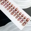 30 piezas de arte de uñas usado a mano otoño e invierno rojo vino francés todo partido temperamento alta calidad desmontable arte de uñas terminado