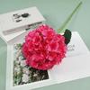 Flor artificial de boda rama única hortensia grande boda salón de bodas fila de flores decorativas altas arreglo floral guía de camino hortensia de comercio exterior