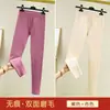 Calzoncillos largos de terciopelo para hombre y mujer otoño e invierno pantalones interiores de algodón leggings gruesos forrados de polar pantalones cálidos para mujer