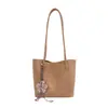 Bolso de textura tejida para mujer 2026 nuevo otoño retro bolso de mano tipo tote para ir al trabajo gran capacidad bolso de hombro único bolso tipo cubo
