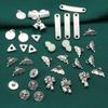 Accesorios de triángulo de mariposa de plata esterlina S925, estilo retro, con forma de flor antigua, tubo curvo, plata lisa, material artesanal, joyería